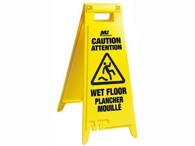 2- Sided "Caution Wet Floor" Sign (Bilingual) 